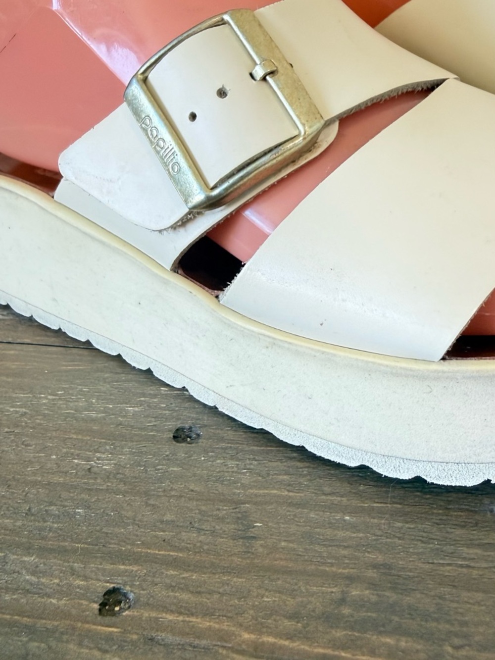 Papillio by Birkenstock Platform Sandals Neutral Cream Statement Minimal Size 37 - Picture 8 of 16